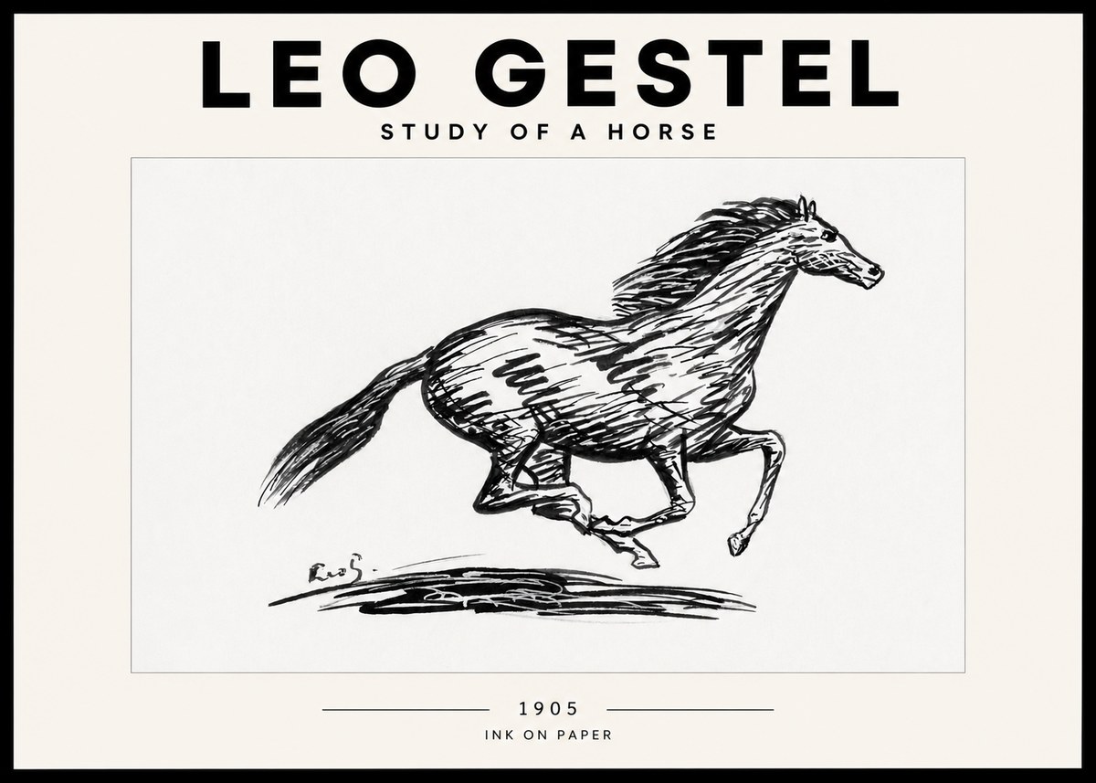 Leo Gestel Study of a Horse No2 - Affiche