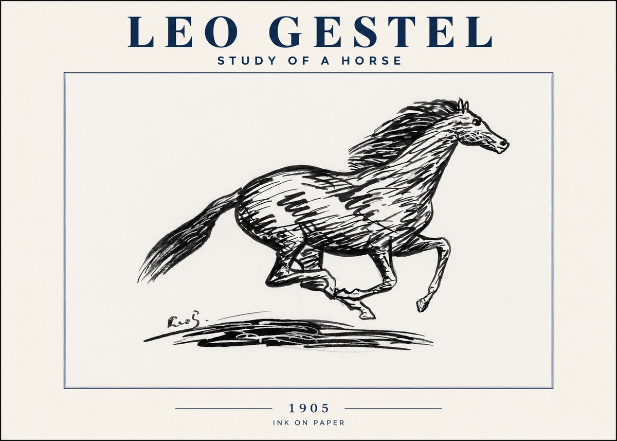 Leo Gestel Study of a Horse No4 - Affiche