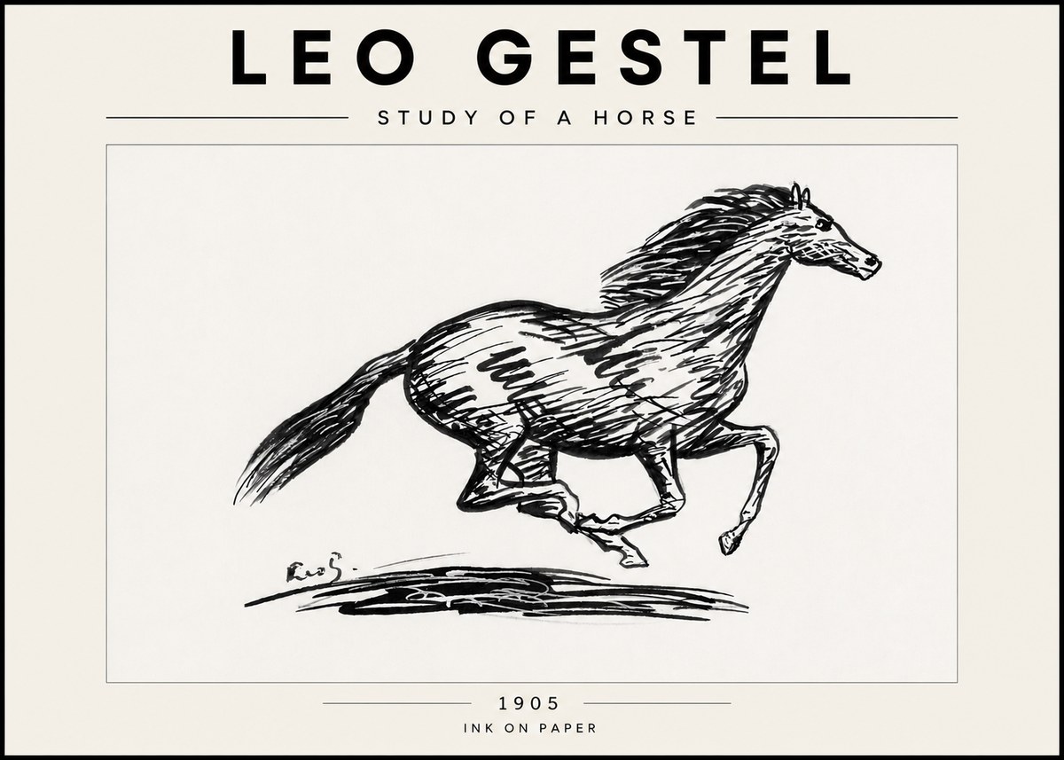 Leo Gestel Study of a Horse No6 - Affiche