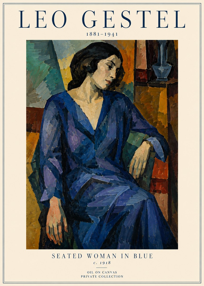 Leo Gestel Seated Woman in Blue No4 - Affiche