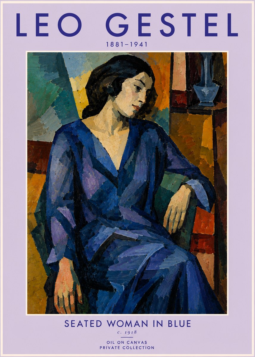 Leo Gestel Seated Woman in Blue No5 - Affiche
