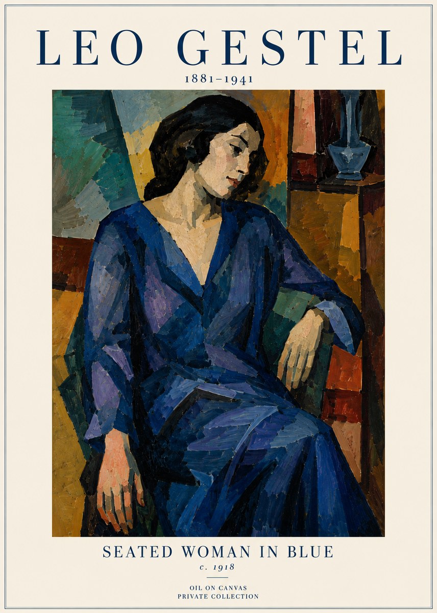 Leo Gestel Seated Woman in Blue No6 - Affiche