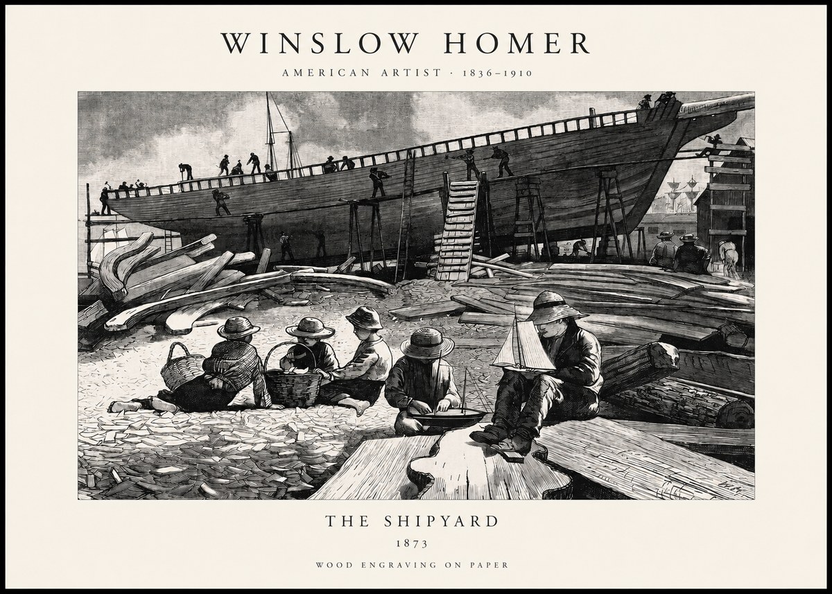 Winslow Homer The Shipyard No1 - Affiche