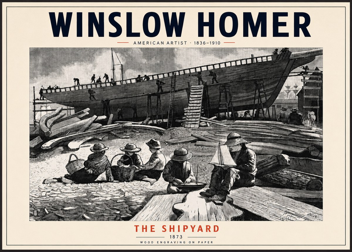 Winslow Homer The Shipyard No2 - Affiche