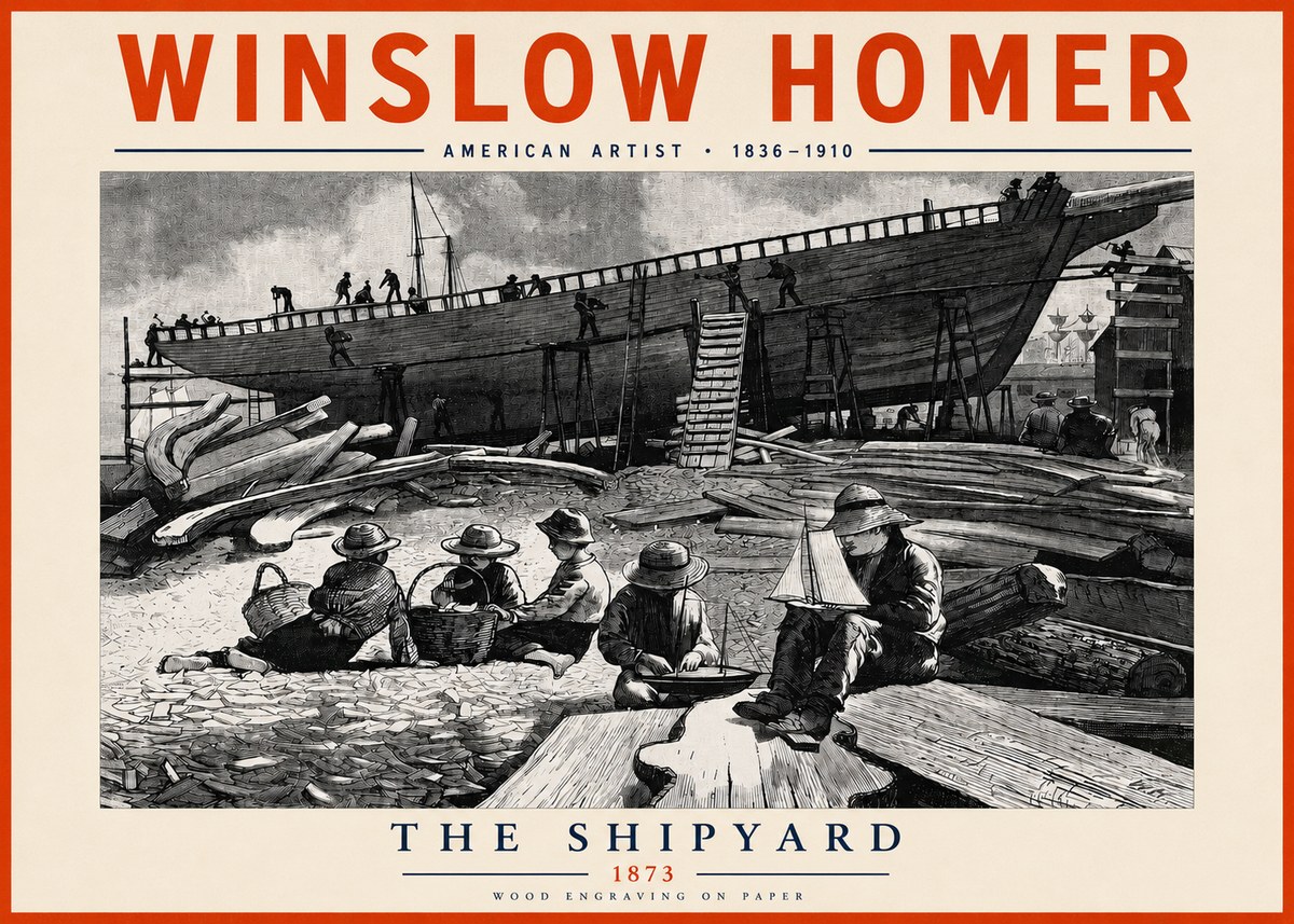 Winslow Homer The Shipyard No3 - Affiche