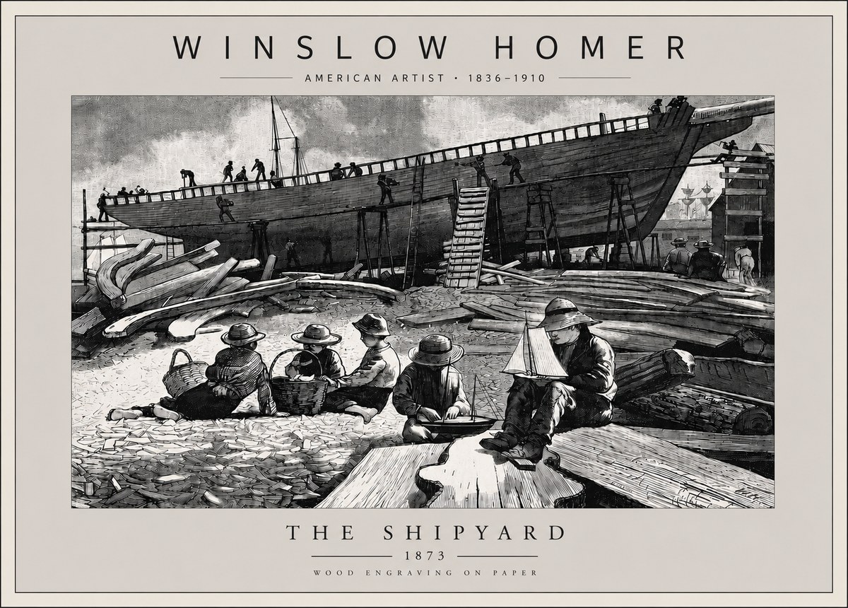 Winslow Homer The Shipyard No5 - Affiche