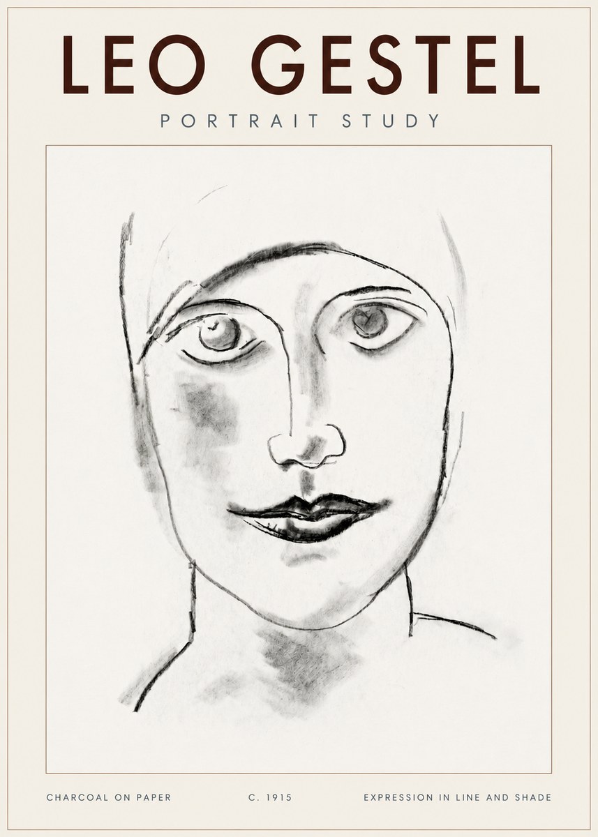 Leo Gestel Portrait Study I No4 - Affiche