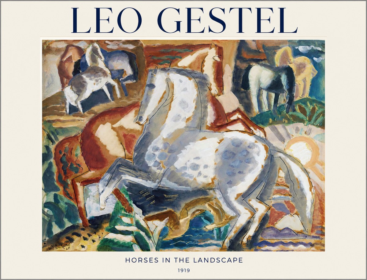 Leo Gestel Horses in the Landscape No1 - Affiche