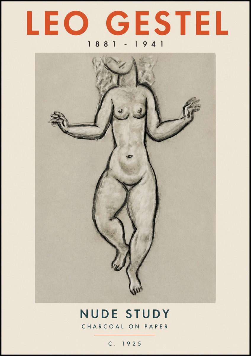 Leo Gestel Nude Study No2 - Affiche