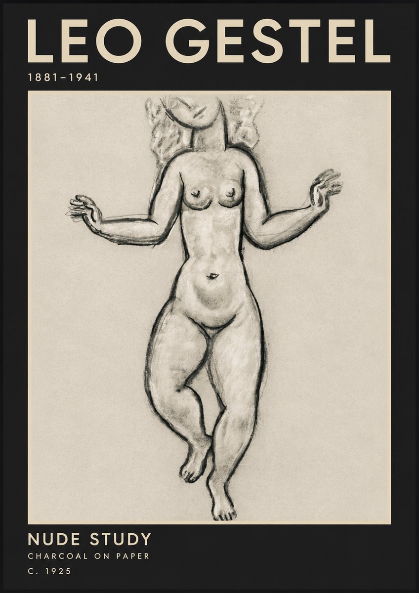 Leo Gestel Nude Study No3 - Affiche