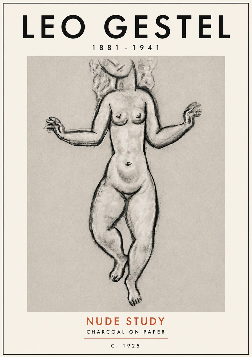 Leo Gestel Nude Study No5 - Affiche