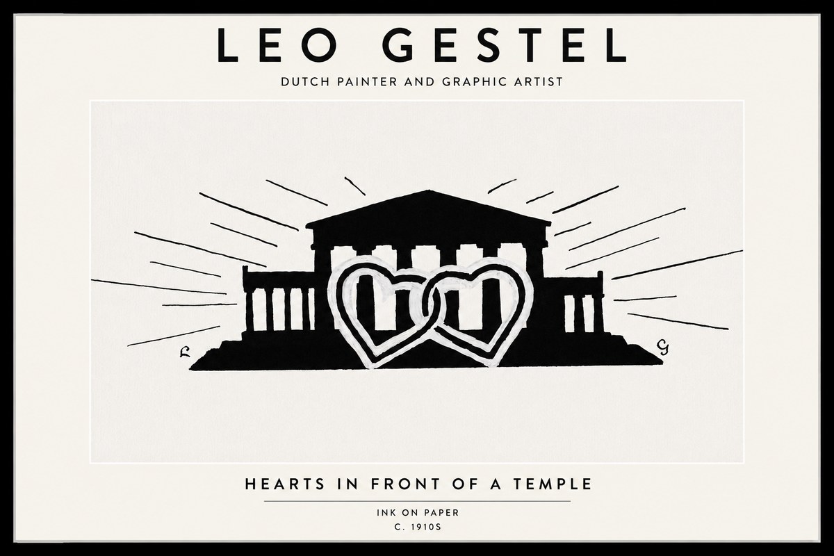 Leo Gestel Hearts in Front of a Temple No1 - Affiche