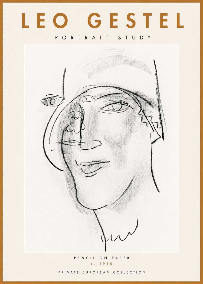 Leo Gestel Portrait Study II No4 - Affiche