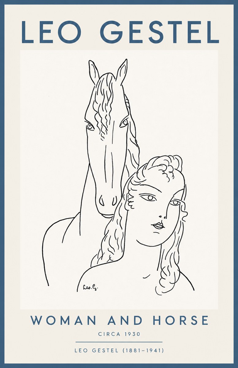 Leo Gestel Woman and Horse No2 - Affiche