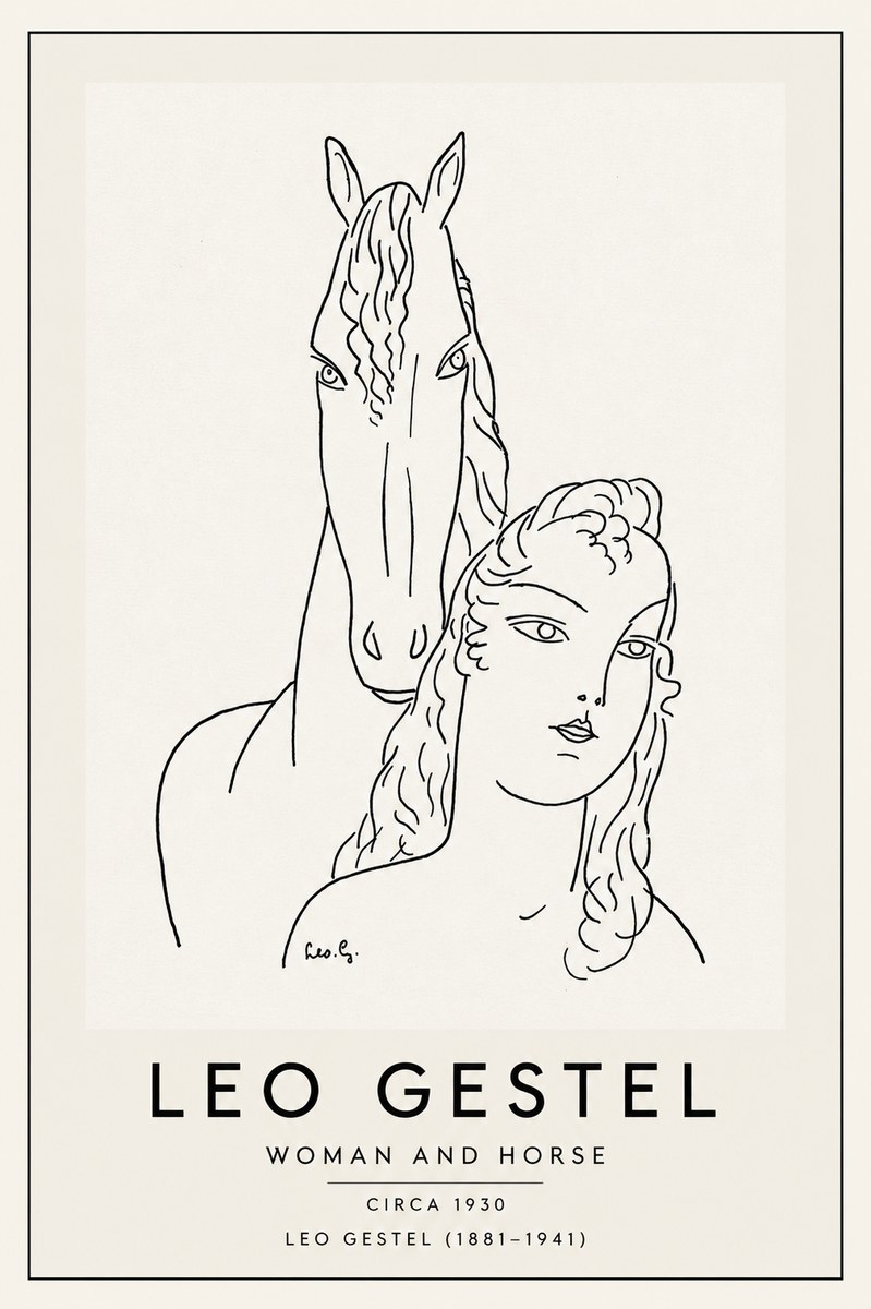 Leo Gestel Woman and Horse No3 - Affiche