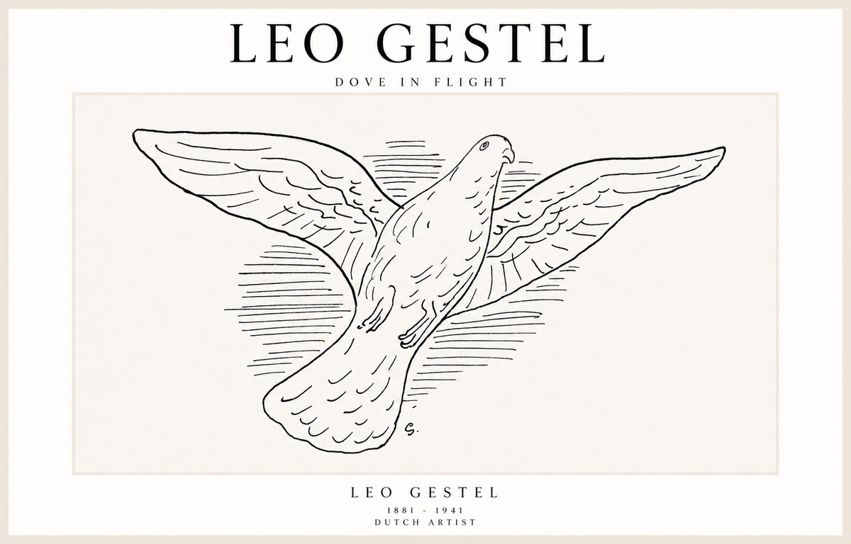 Leo Gestel Dove in Flight No1 - Affiche