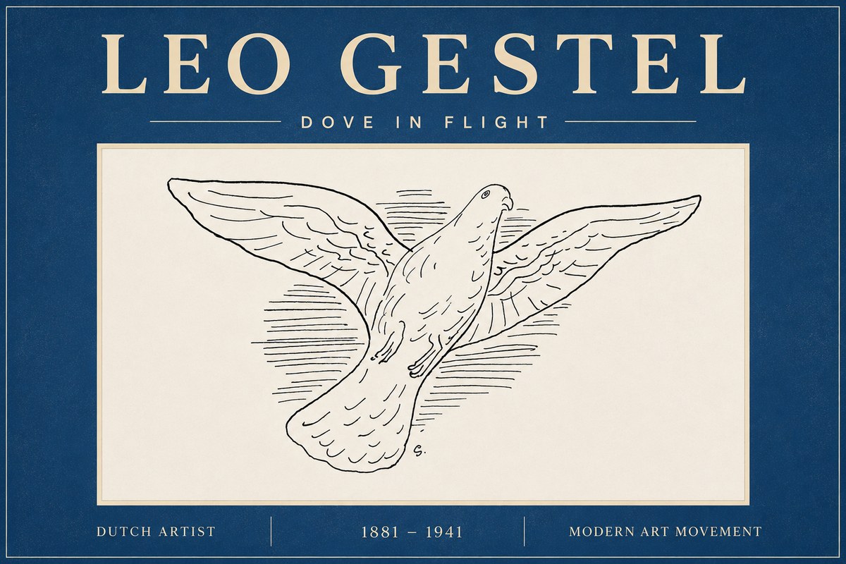 Leo Gestel Dove in Flight No6 - Affiche