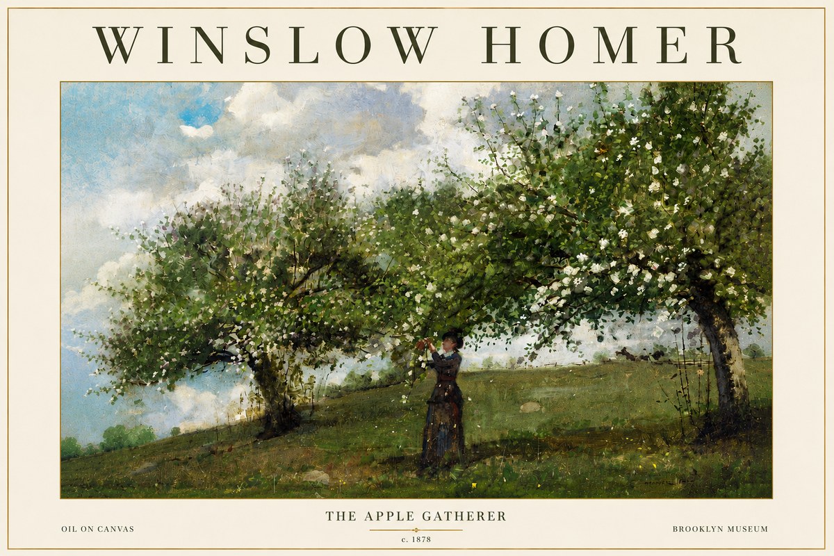 Winslow Homer The Apple Gatherer No5 - Affiche