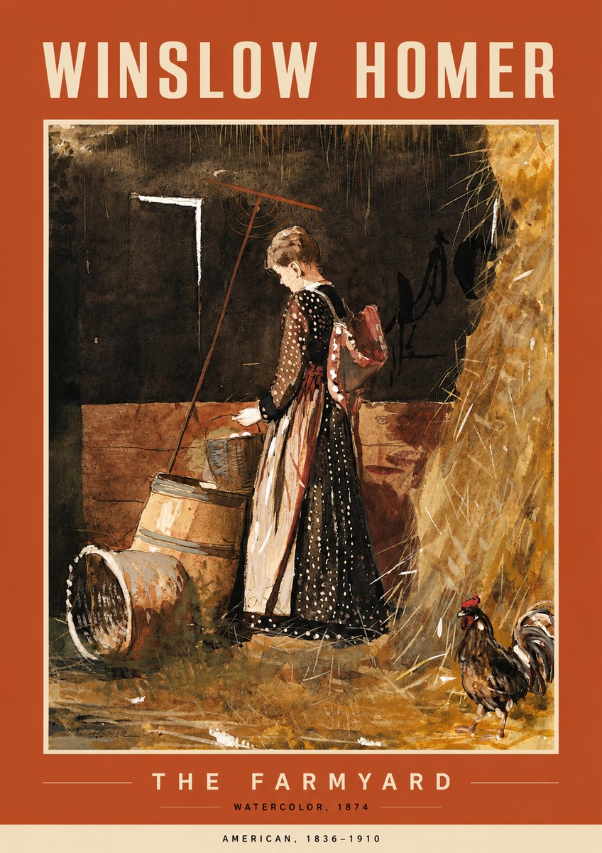 Winslow Homer The Farmyard No4 - Affiche