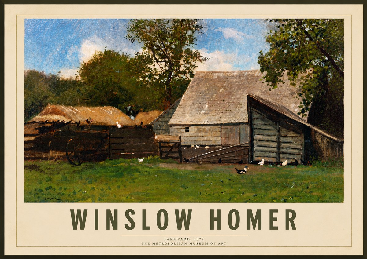 Winslow Homer Farmyard, 1872 No4 - Affiche