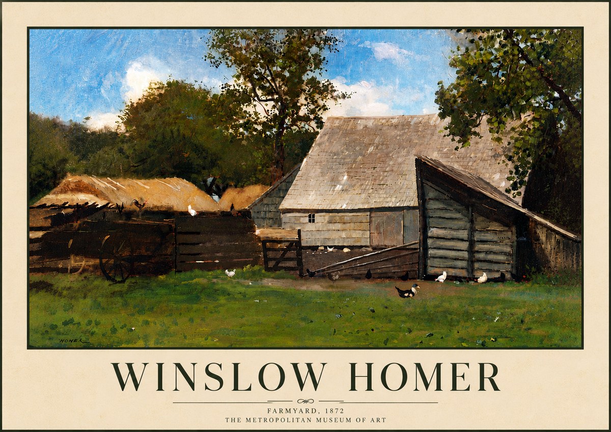 Winslow Homer Farmyard, 1872 No6 - Affiche