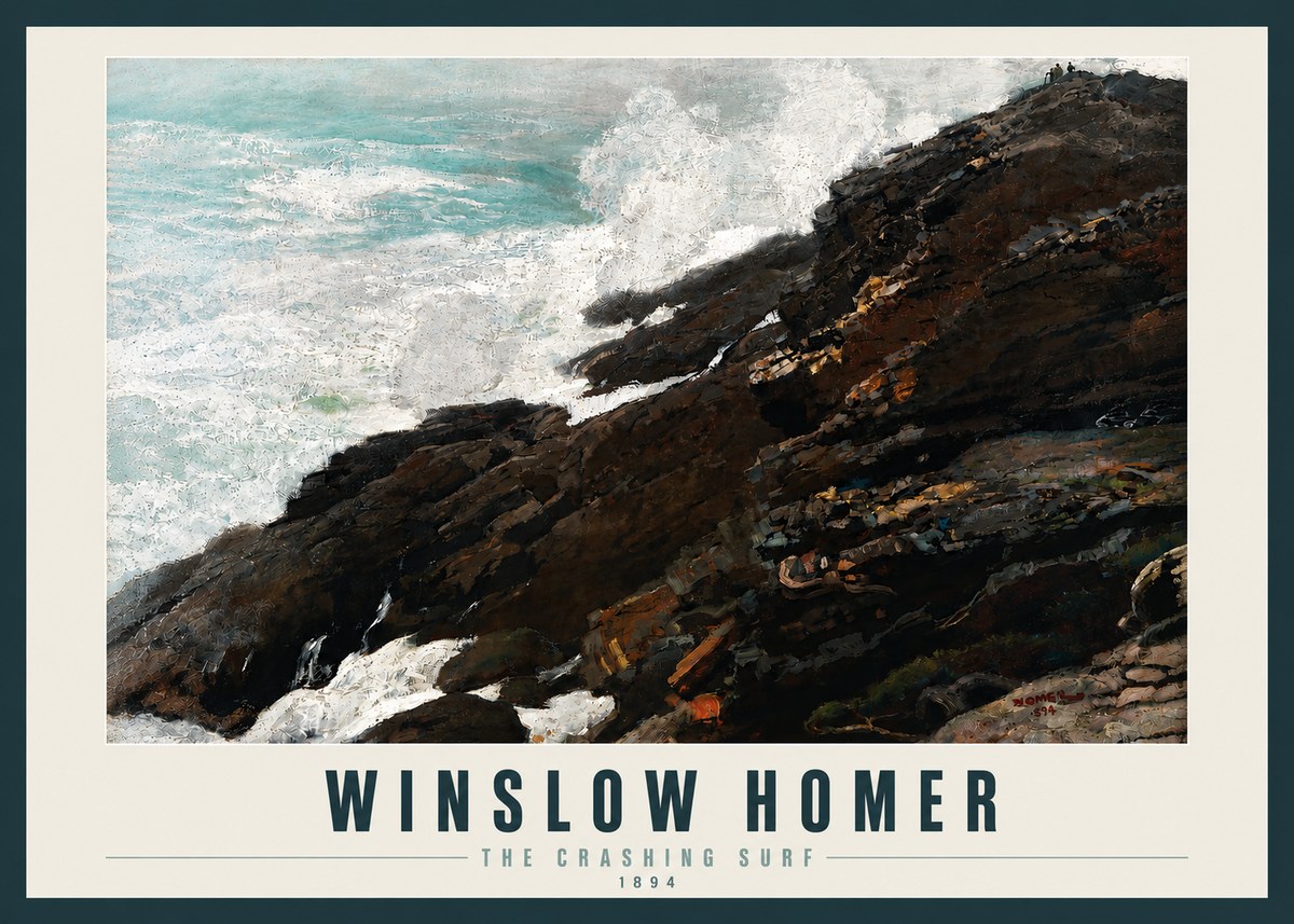 Winslow Homer The Crashing Surf No4 - Affiche