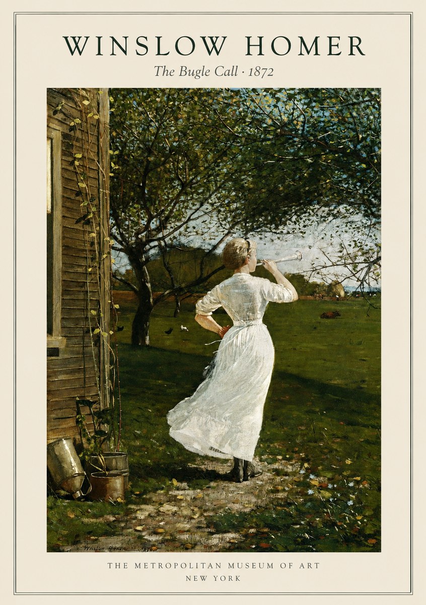 Winslow Homer The Bugle Call No1 - Affiche