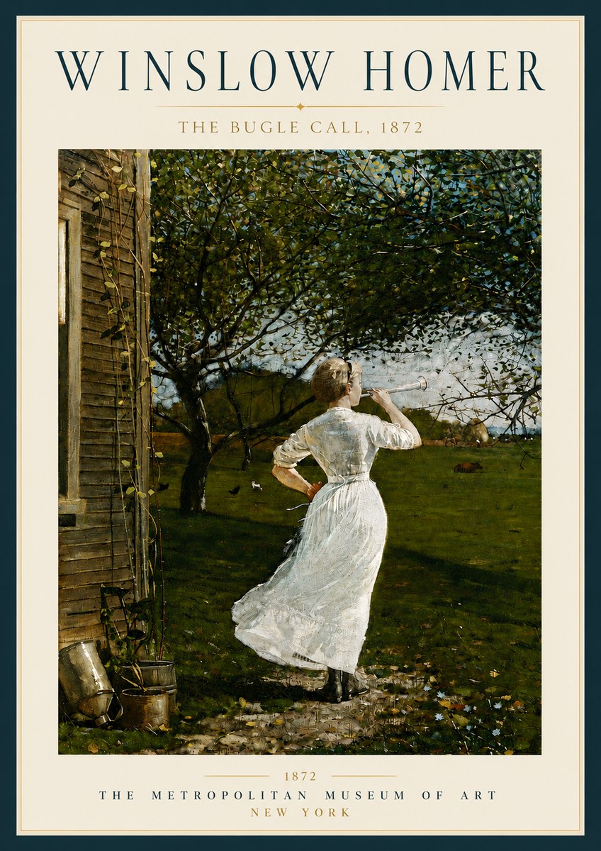 Winslow Homer The Bugle Call No6 - Affiche