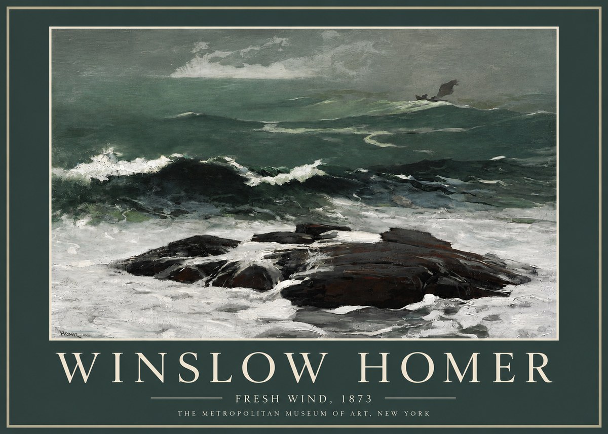 Winslow Homer Fresh Wind No4 - Affiche