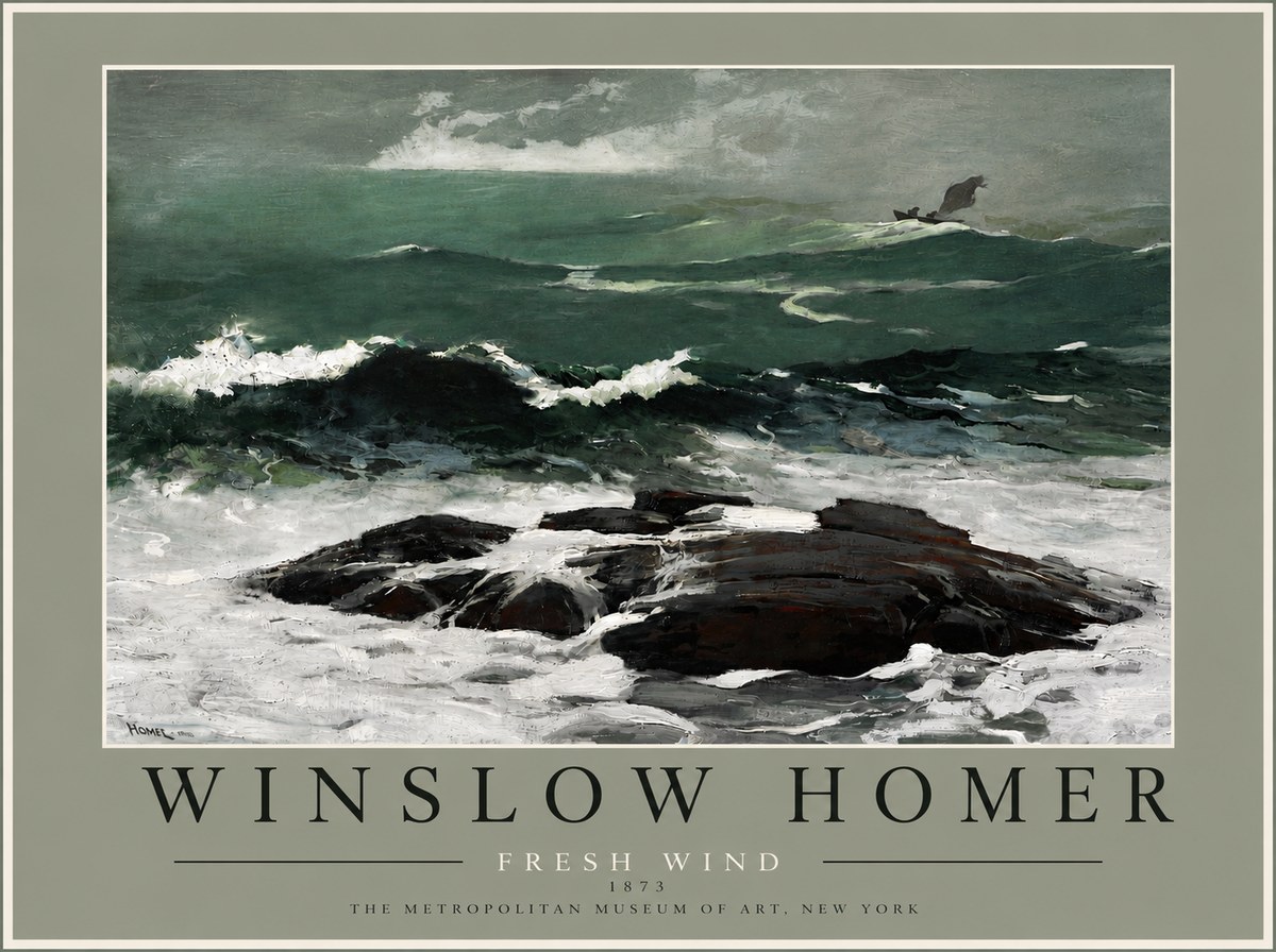 Winslow Homer Fresh Wind No6 - Affiche