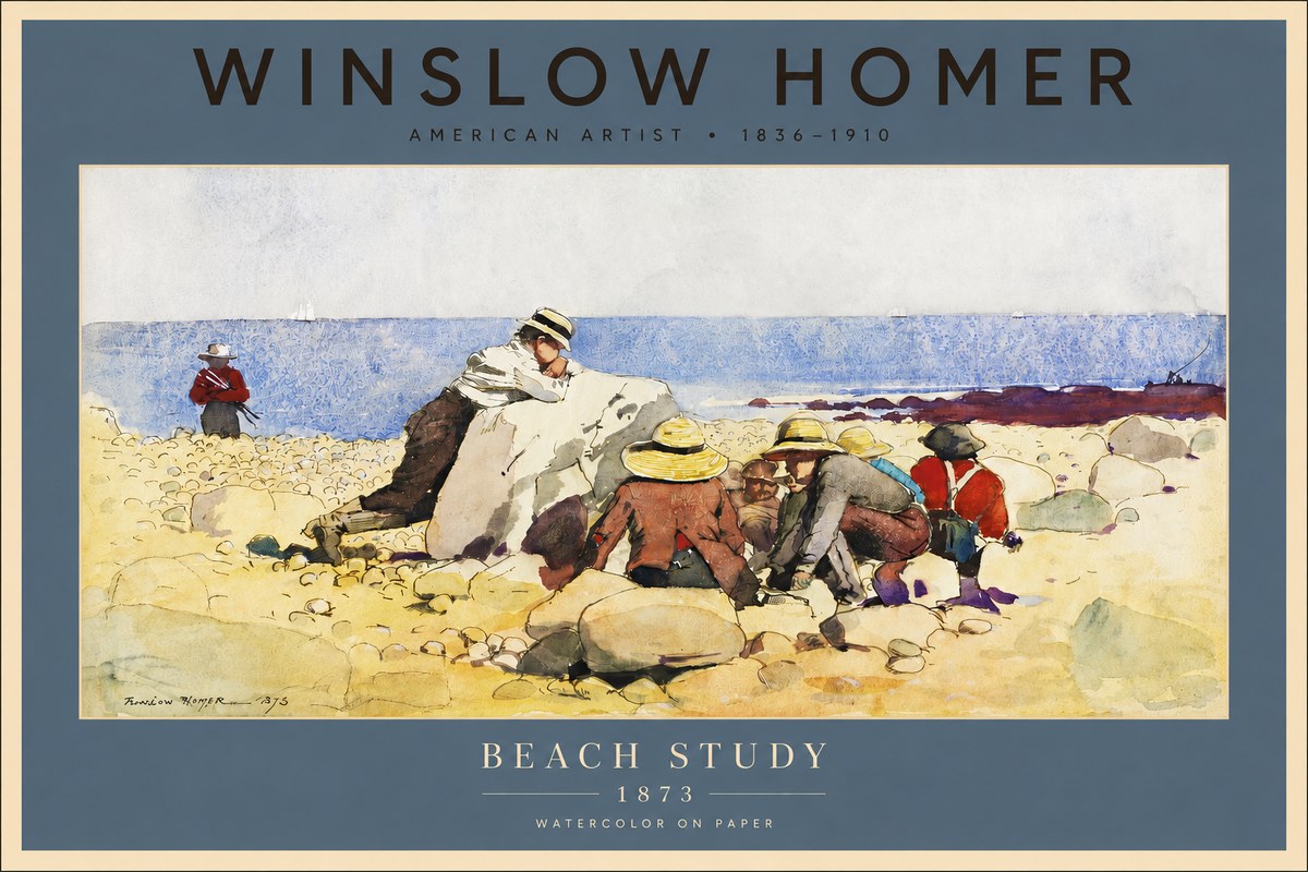 Winslow Homer Beach Study No2 - Affiche