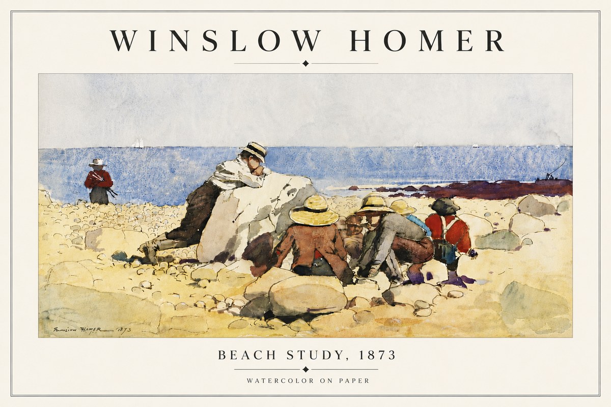 Winslow Homer Beach Study No6 - Affiche