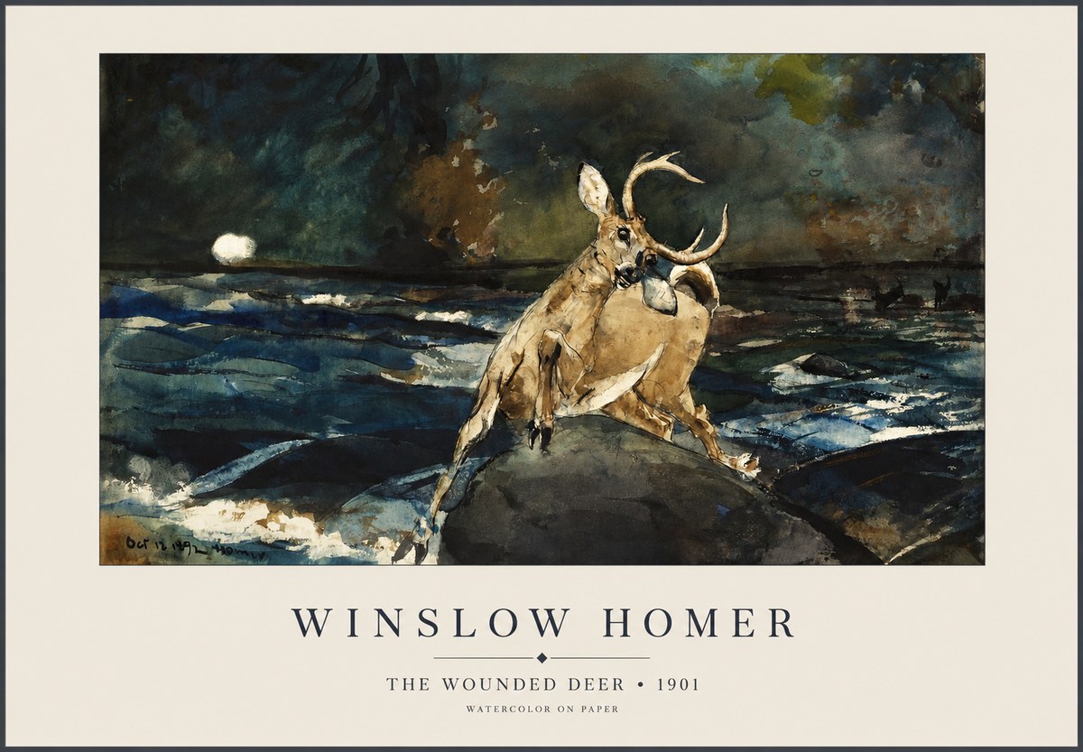 Winslow Homer The Wounded Deer No1 - Affiche