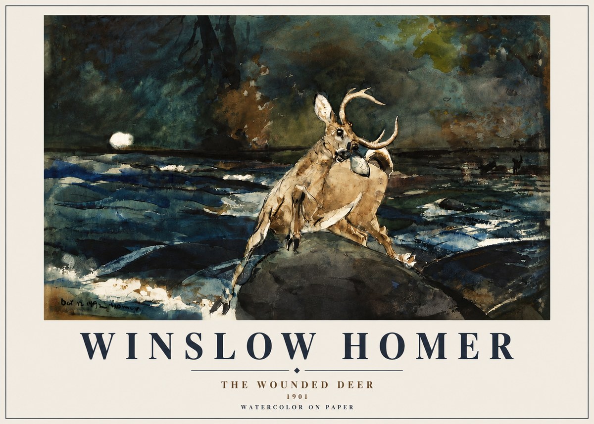 Winslow Homer The Wounded Deer No3 - Affiche