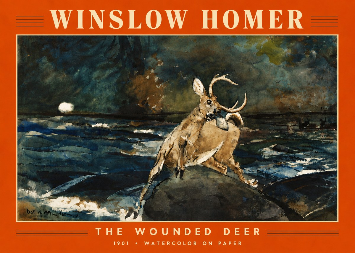 Winslow Homer The Wounded Deer No6 - Affiche