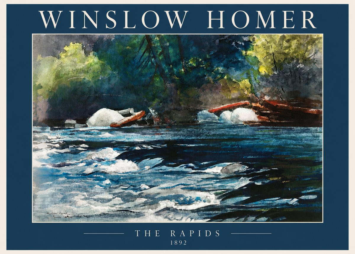Winslow Homer The Rapids No2 - Affiche