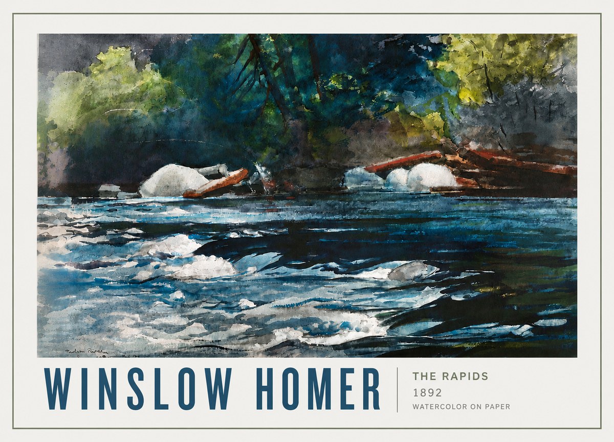 Winslow Homer The Rapids No4 - Affiche