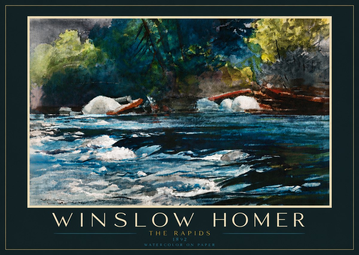 Winslow Homer The Rapids No5 - Affiche