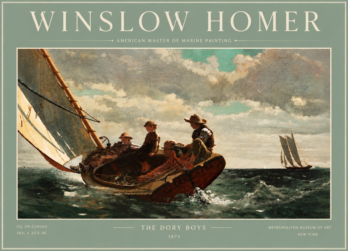 Winslow Homer The Dory Boys No6 - Affiche
