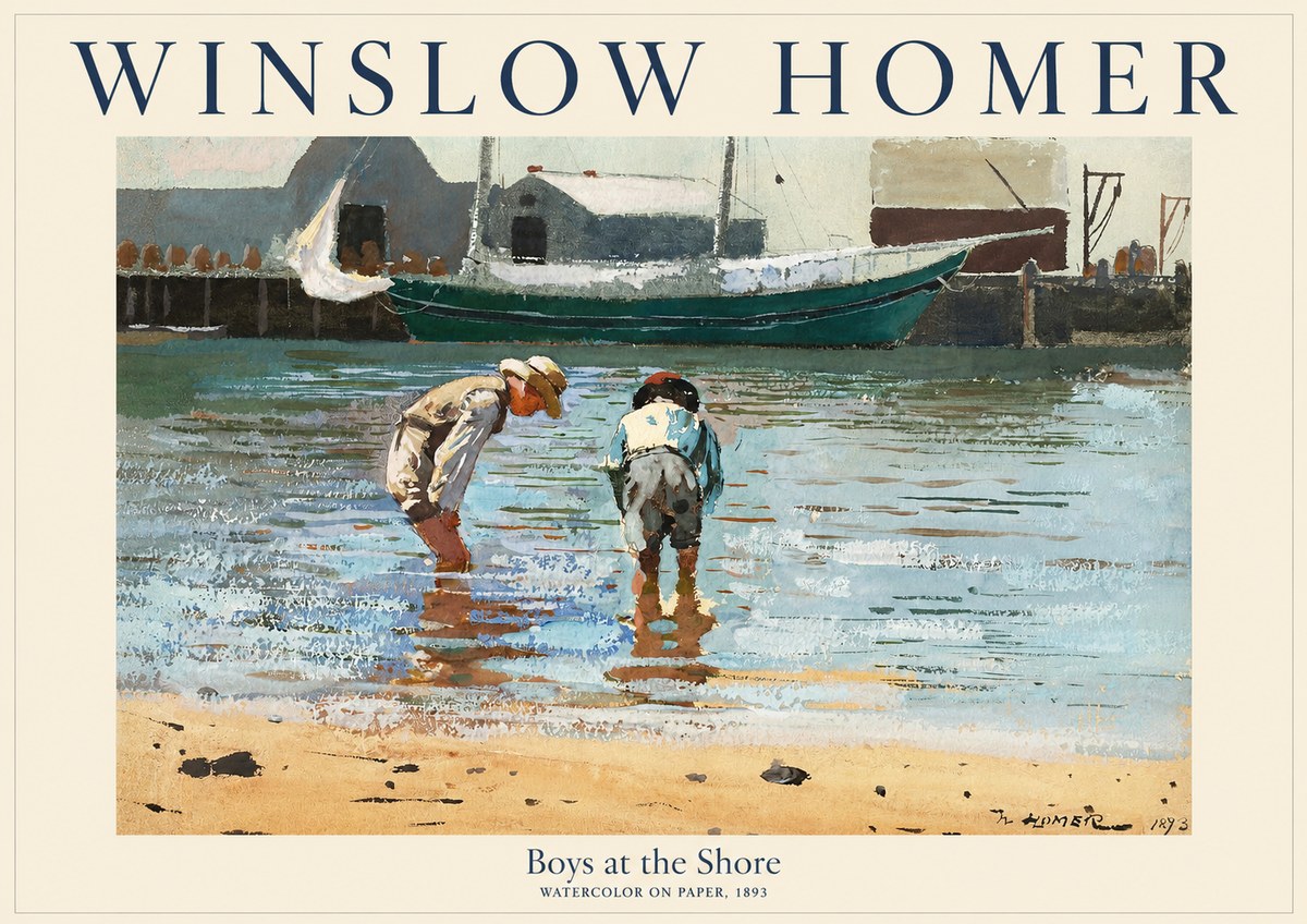 Winslow Homer Boys at the Shore No1 - Affiche