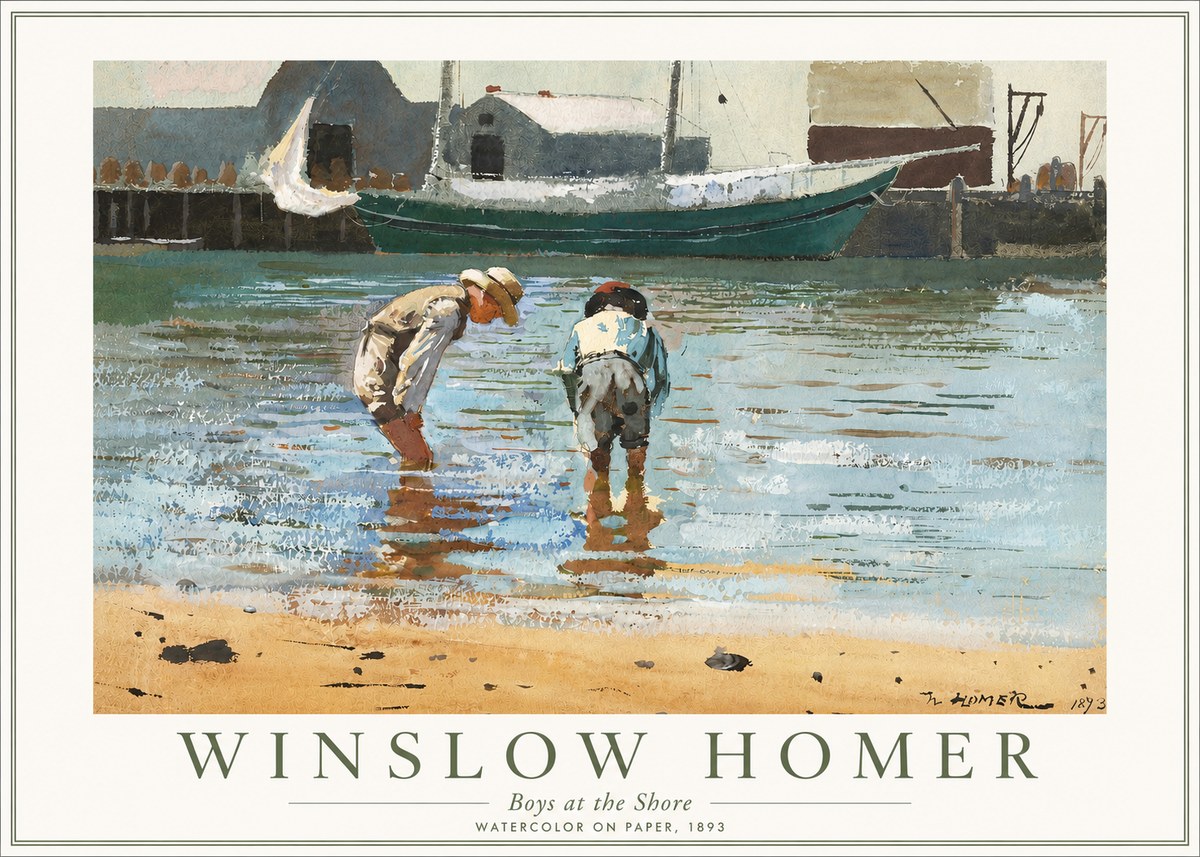Winslow Homer Boys at the Shore No3 - Affiche