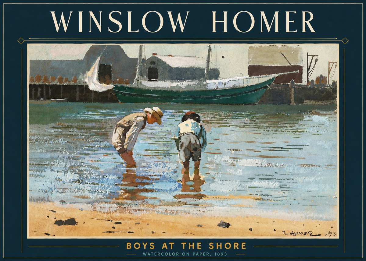 Winslow Homer Boys at the Shore No5 - Affiche