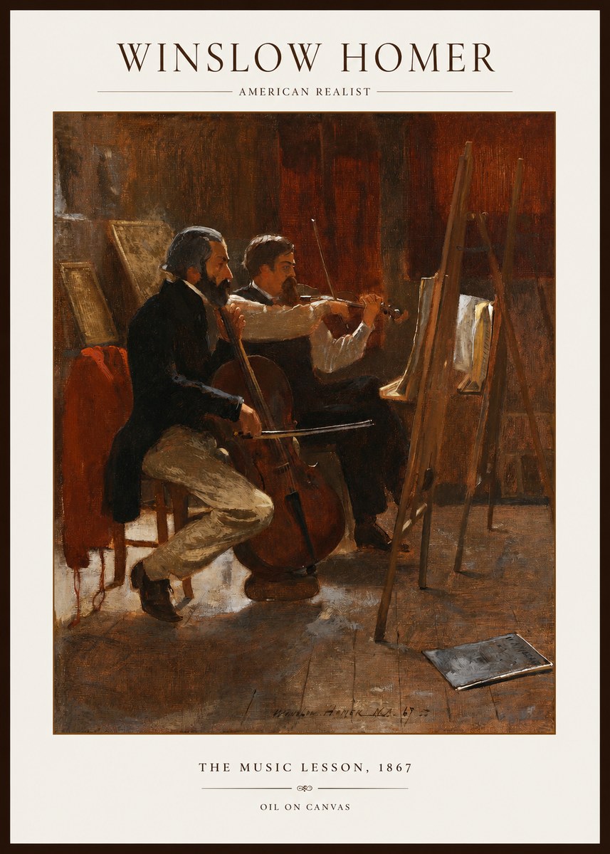 Winslow Homer The Music Lesson, 1867 No1 - Affiche