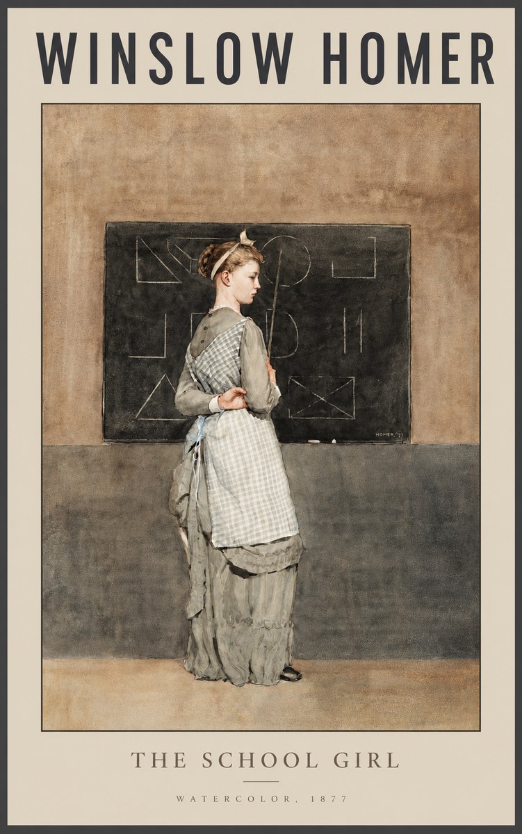 Winslow Homer The School Girl No2 - Affiche