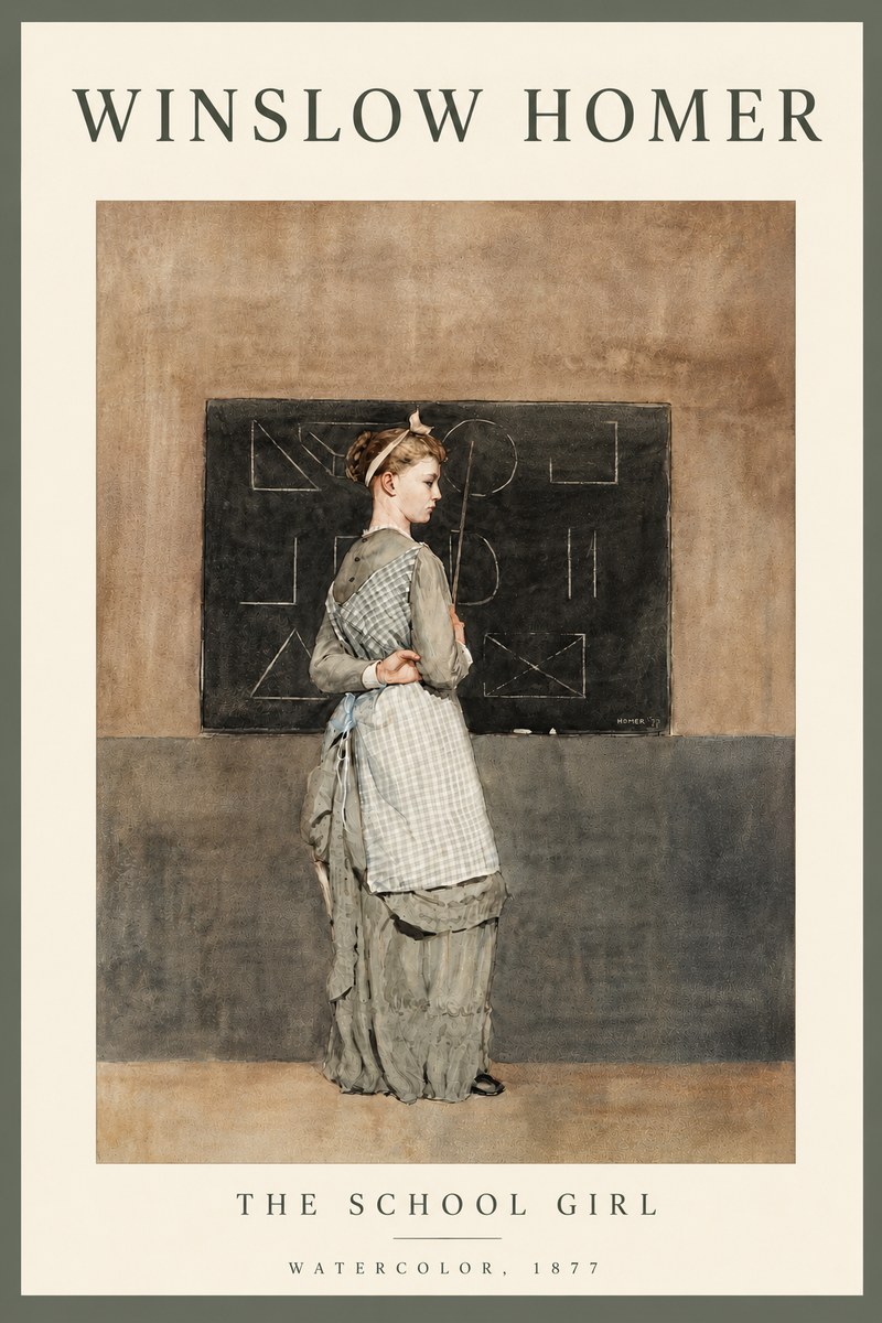 Winslow Homer The School Girl No4 - Affiche