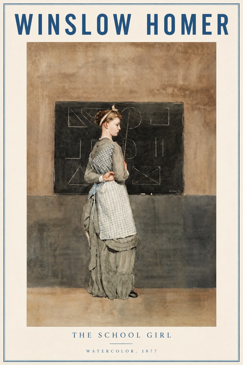Winslow Homer The School Girl No5 - Affiche