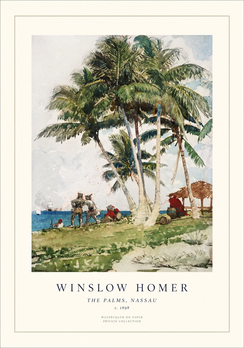 Winslow Homer The Palms, Nassau No1 - Affiche