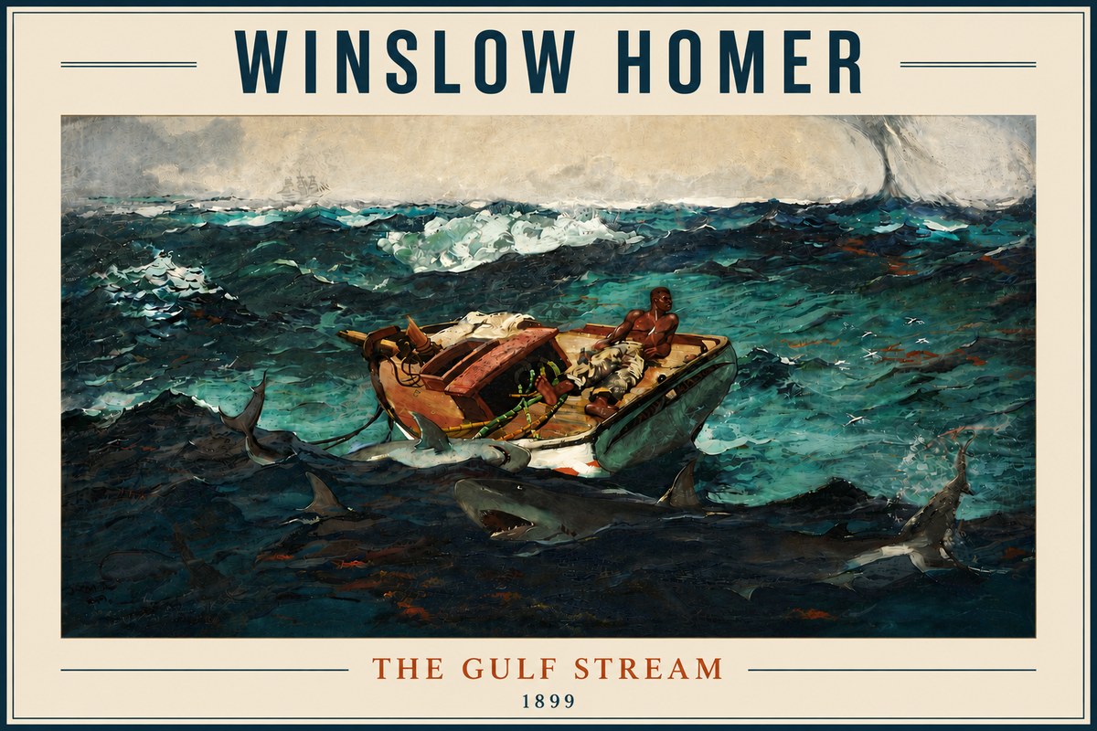 Winslow Homer The Gulf Stream No6 - Affiche
