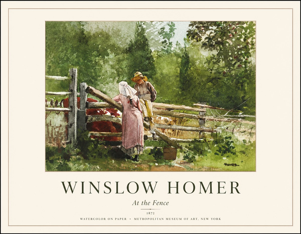 Winslow Homer At the Fence No1 - Affiche