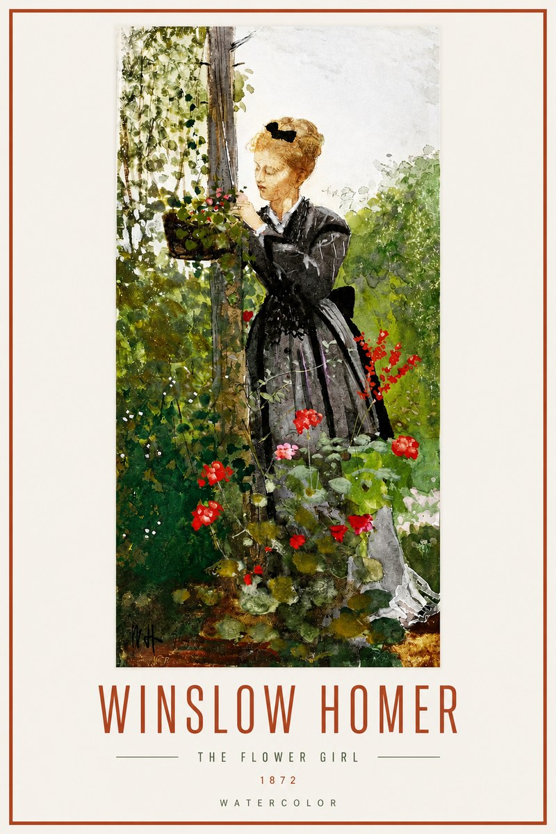 Winslow Homer The Flower Girl No3 - Affiche